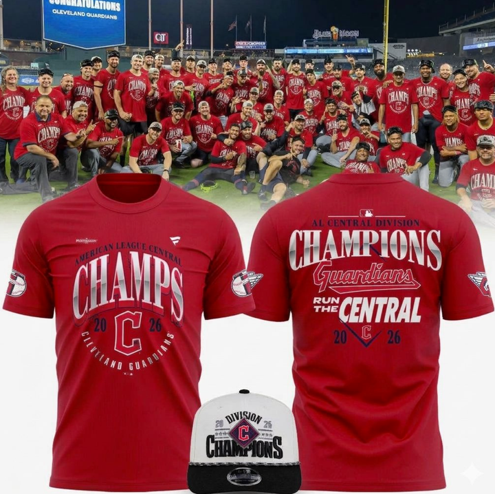 Women's Cleveland Guardians Red 2026 AL Central Division Champions T-Shirt