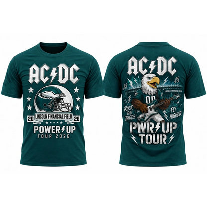 Limited Edition AC/DC x Philadelphia Eagles - POWER UP TOUR 2026 T-Shirt