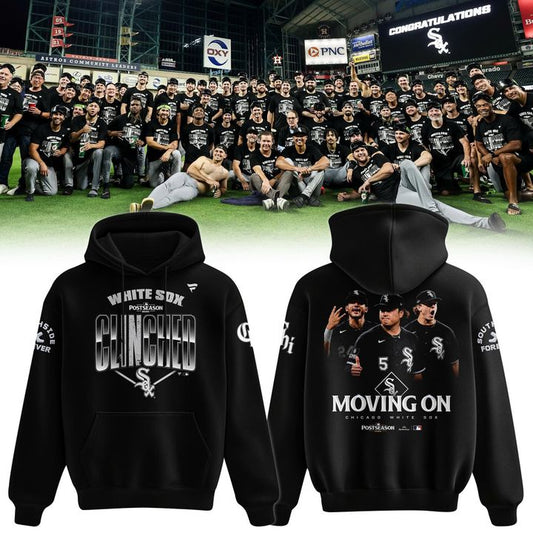 Men's Chicago White Sox Clinched Postseason Hoodie - Moving On Playoffs Hoodie Black