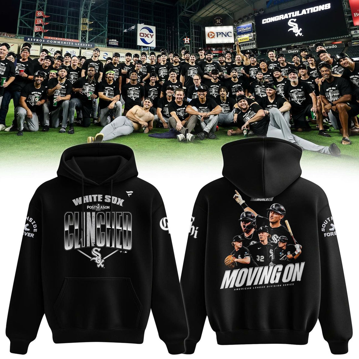 Men's Chicago White Sox Clinched Postseason Hoodie - American League Division Series Moving On Hoodie Black