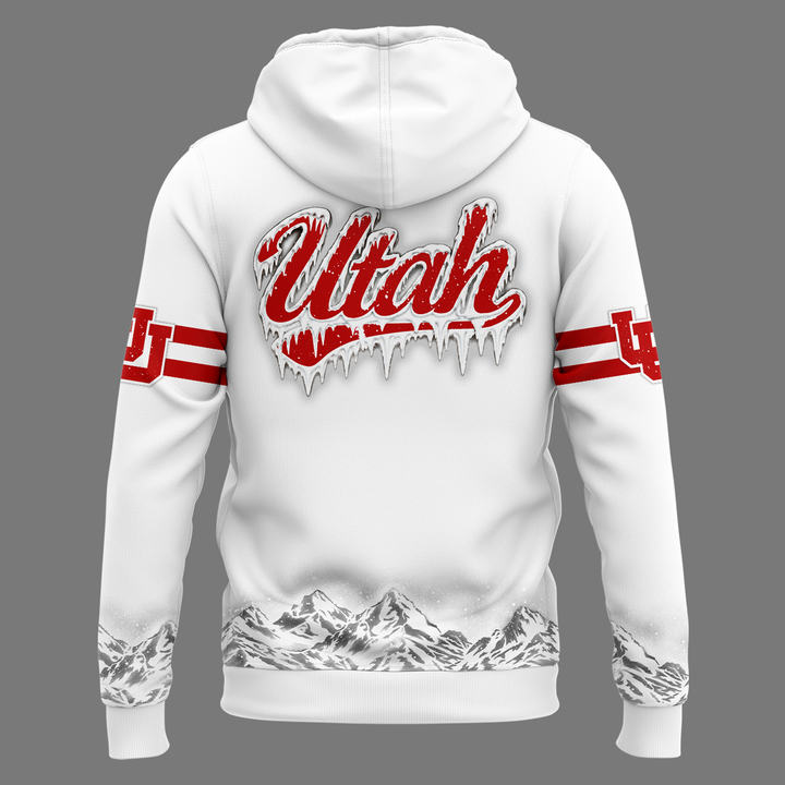 2.Limited Edition Utah Utes Football White Out Hoodie 2026