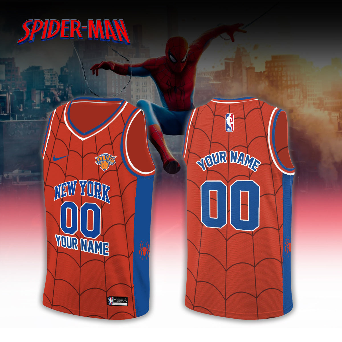Knicks x Spider Man 2026 Edition Custom Jersey Basketball for Fans V2