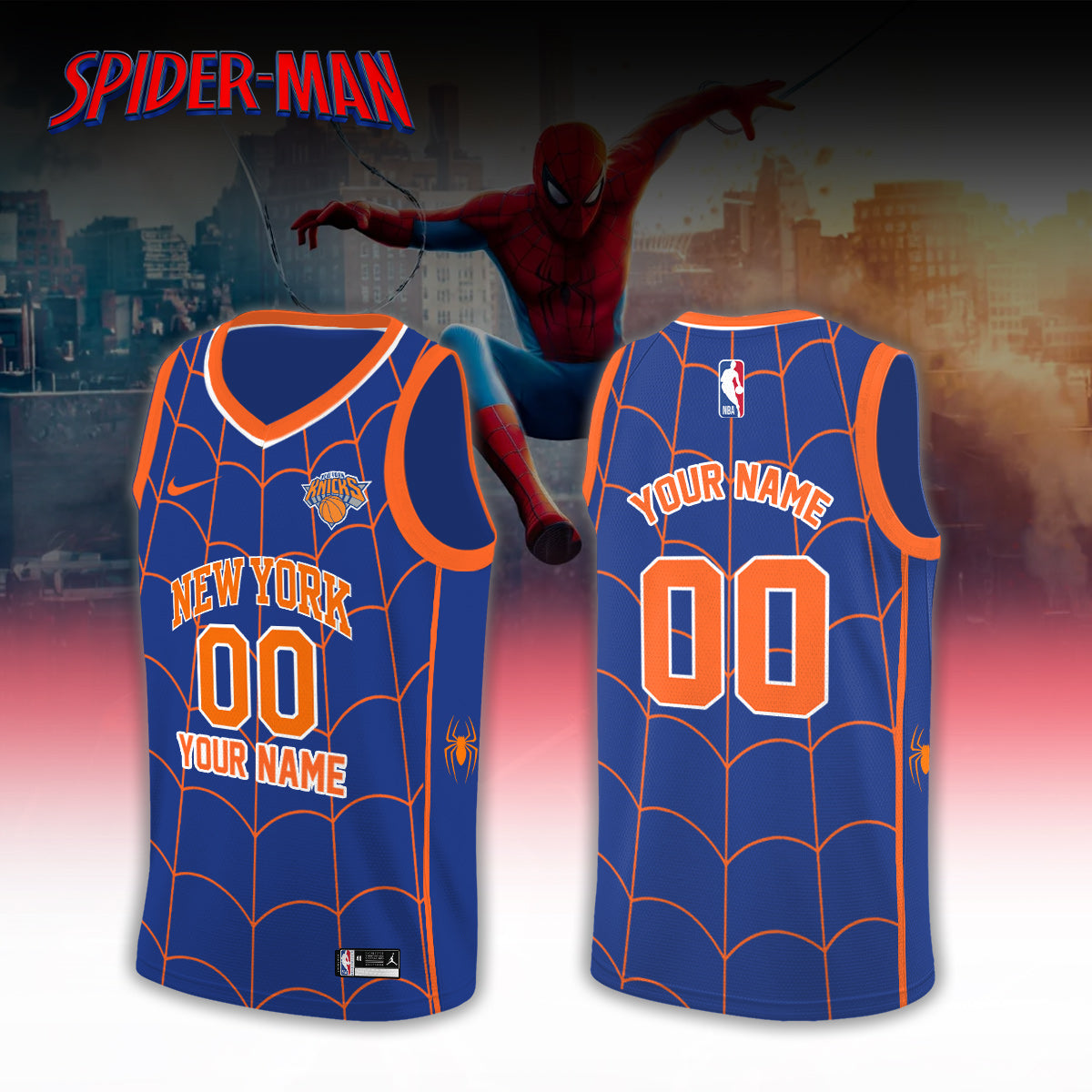 Knicks x Spider Man 2026 Edition Custom Jersey Basketball for Fans