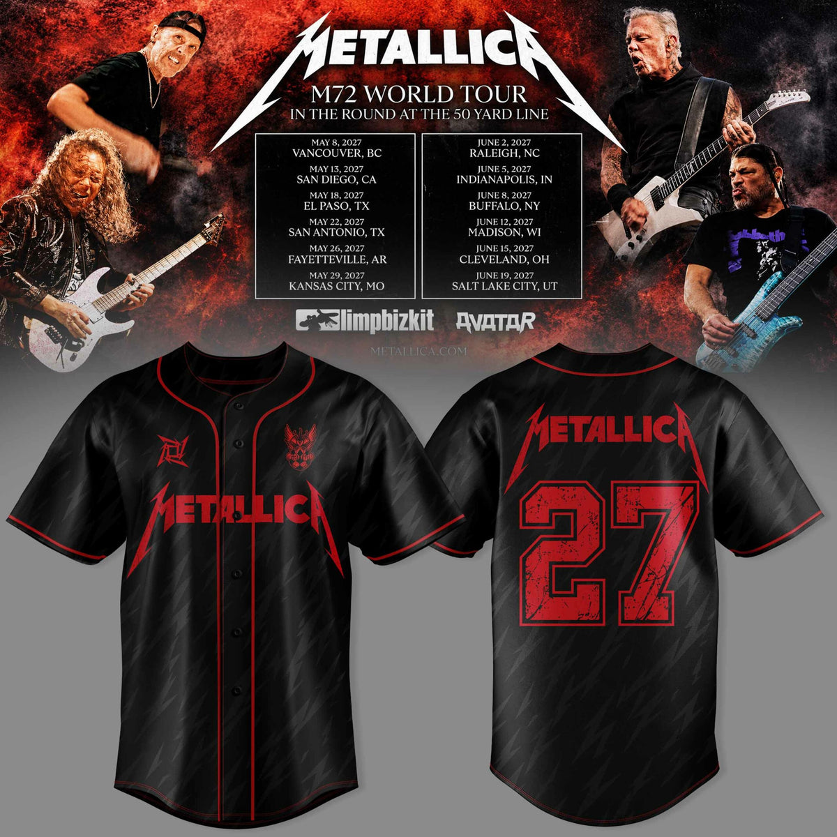 M72 World Tour 2026-2027 3D Graphic Baseball Jersey V7