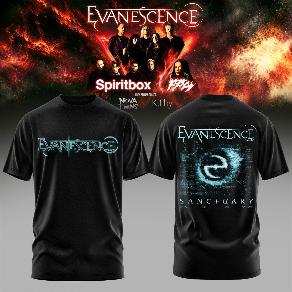 EVNSCNS Spiritbox Tour 2026 Graphic T-Shirt 3D AOP V3