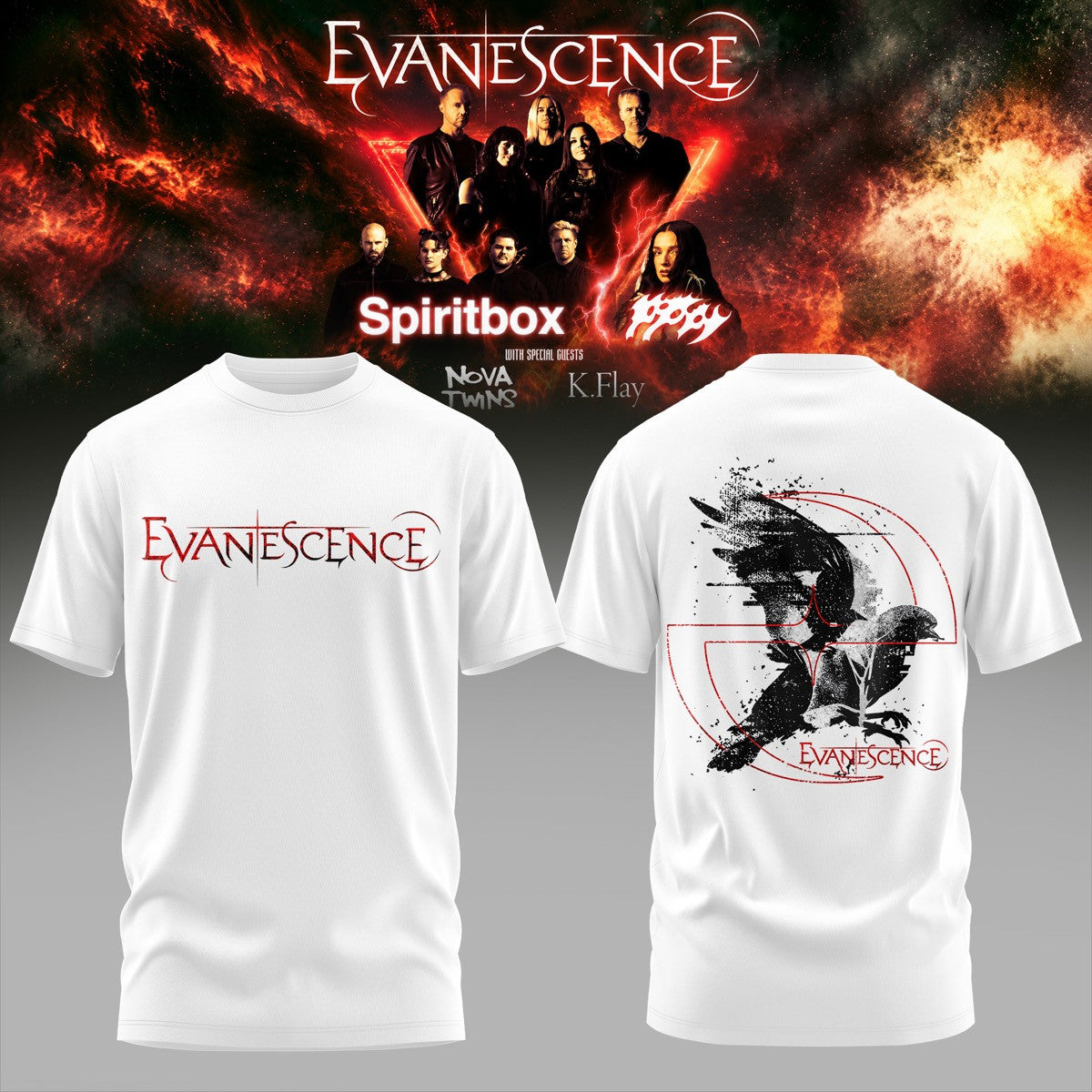 EVNSCNS Spiritbox Tour 2026 Graphic T-Shirt 3D AOP V2