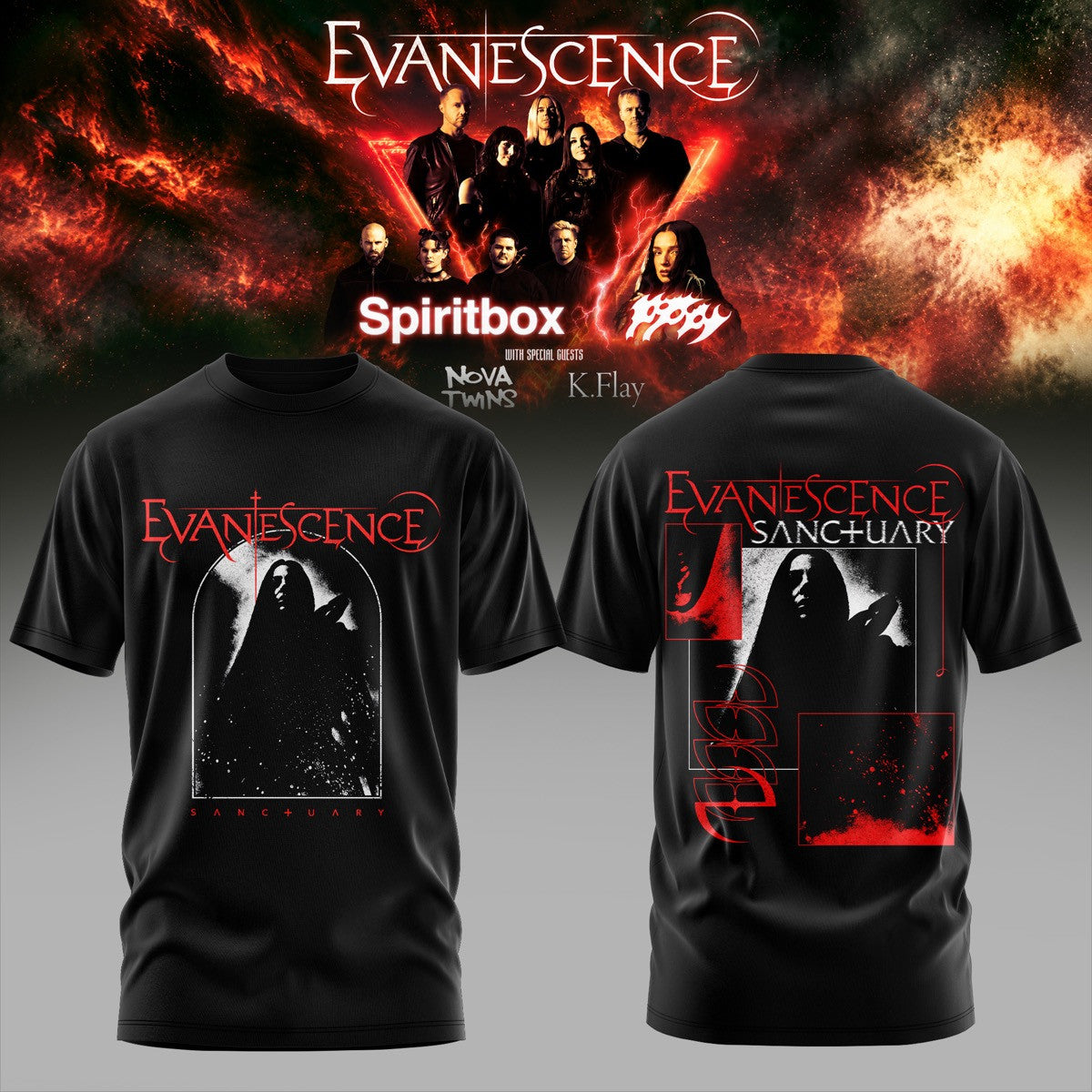 EVNSCNS Spiritbox Tour 2026 Graphic T-Shirt 3D AOP V5