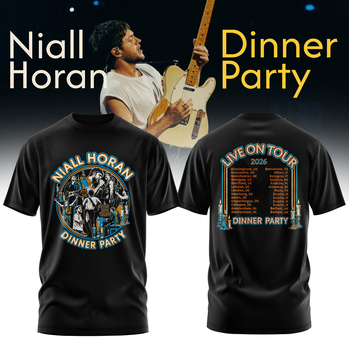. Niall Horan Dinner Party Tour 3D All-Over Print Graphic T-Shirt V4