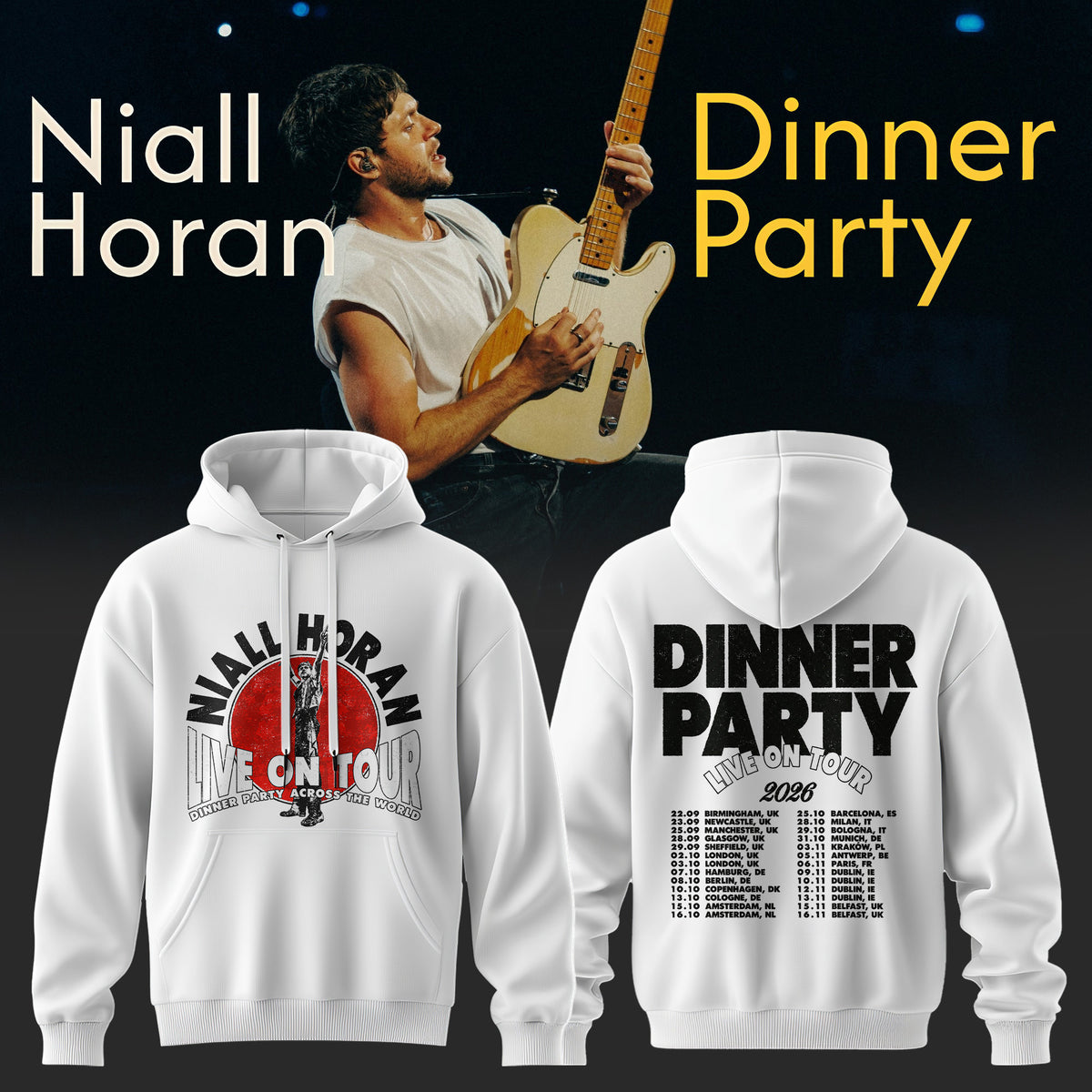 . Niall Horan Dinner Party Tour 3D All-Over Print Graphic Hoodie V1