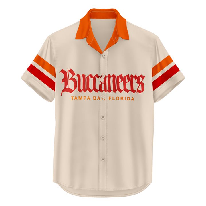 Men's Tampa Bay Buccaneers Duvin Designs Co. Cream Cabana Button-Up Shirt