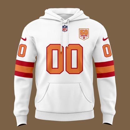 Men's White Tampa Bay Buccaneers 50th Season Essential Hoodie I