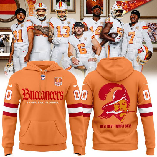 Men's Creamsicle Tampa Bay Buccaneers 50th Season Essential Hoodie