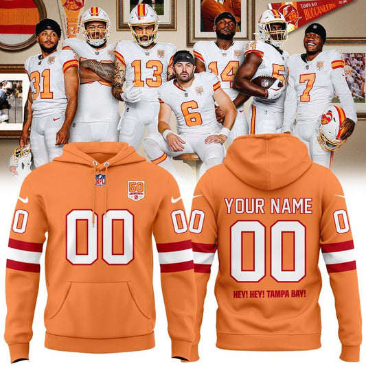 Men's Creamsicle Tampa Bay Buccaneers 50th Season Essential Hoodie I
