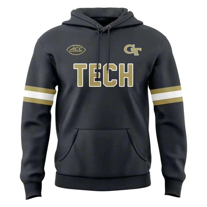 Special 2025 Grey Steel Uniform Georgia Tech Football Hoodie