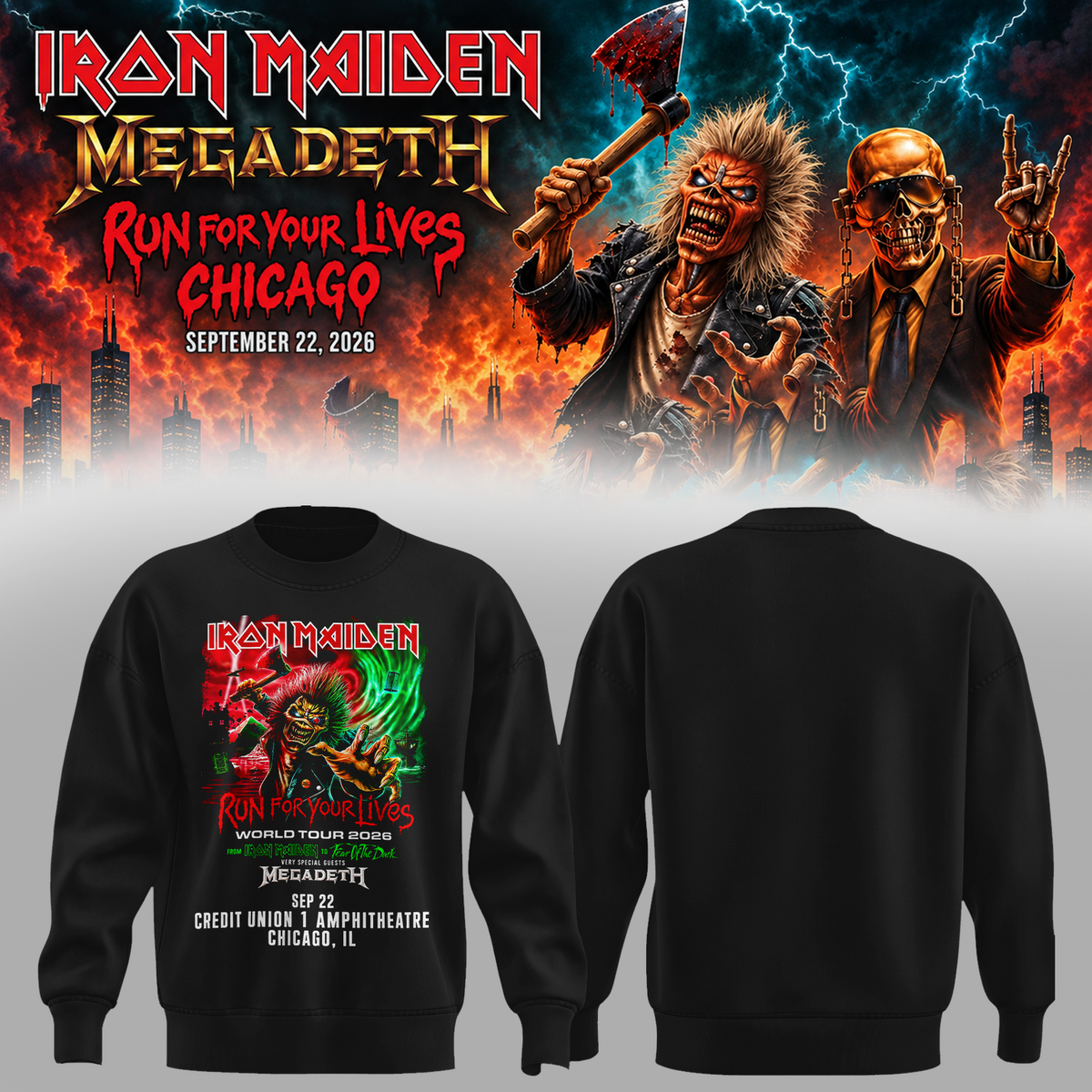 Run For Your Lives World Tour 2026 Chicago September 22 Sweater