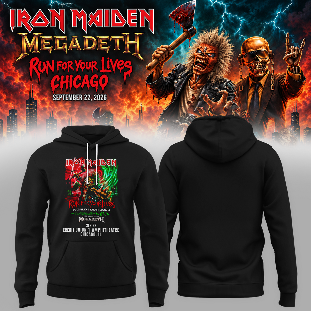 Run For Your Lives World Tour 2026 Chicago September 22 Hoodie