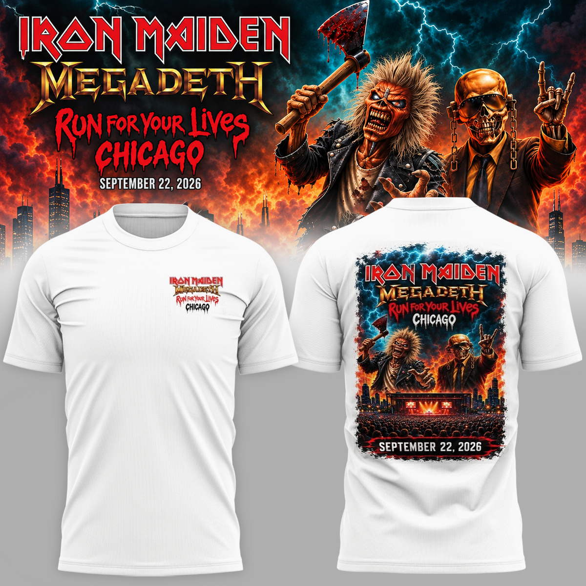 Run For Your Lives World Tour 2026 Chicago September 22 Tshirt