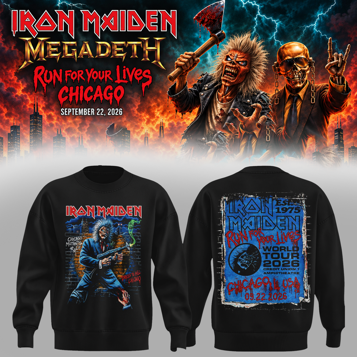 Run For Your Lives World Tour 2026 Chicago September 22 Sweater