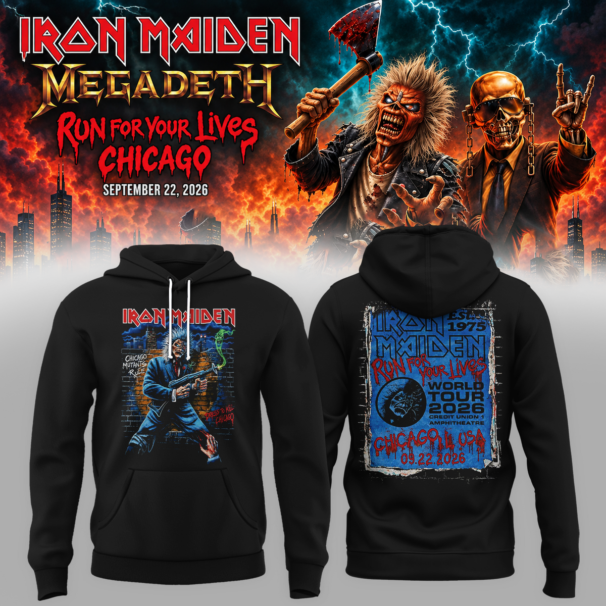 Run For Your Lives World Tour 2026 Chicago September 22 Hoodie