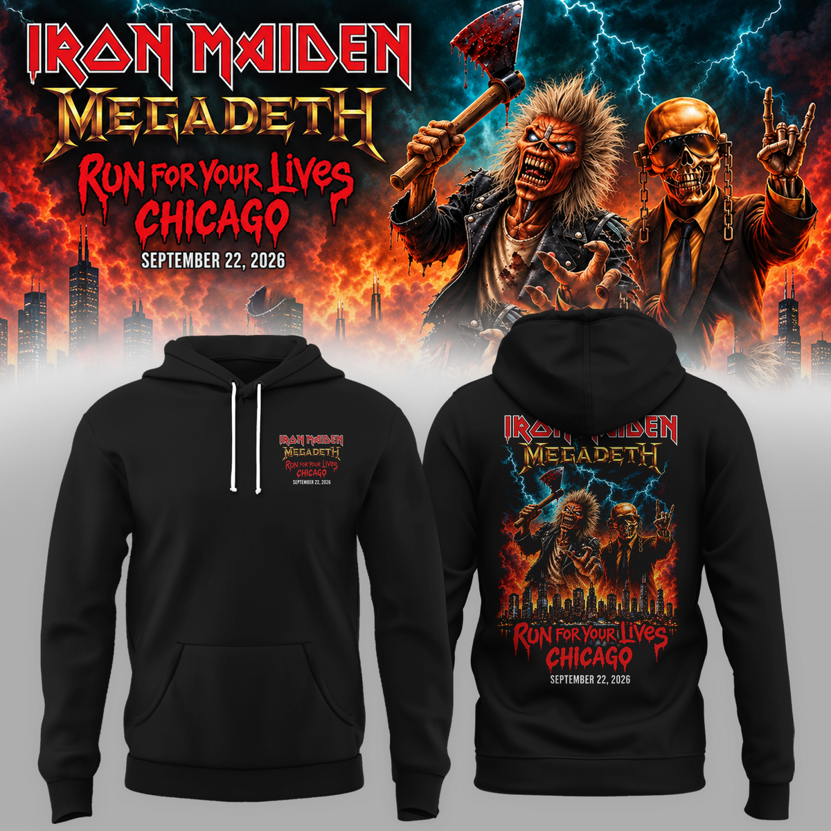 Run For Your Lives World Tour 2026 Chicago September 22 Hoodie