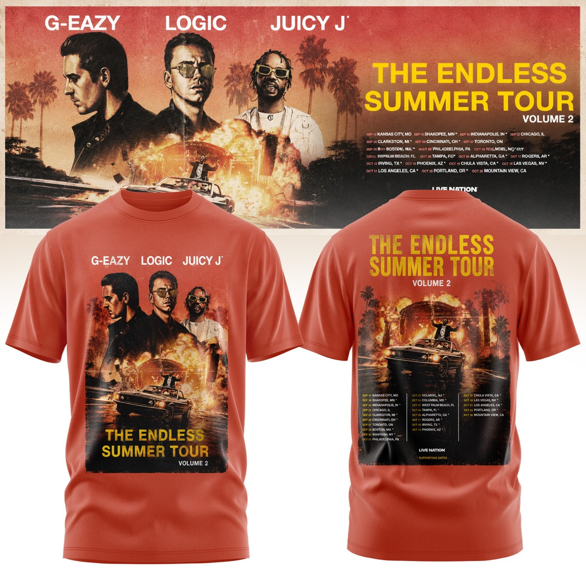 GEZY The Endless Summer Tour Graphic T-Shirt 3D AOP V1