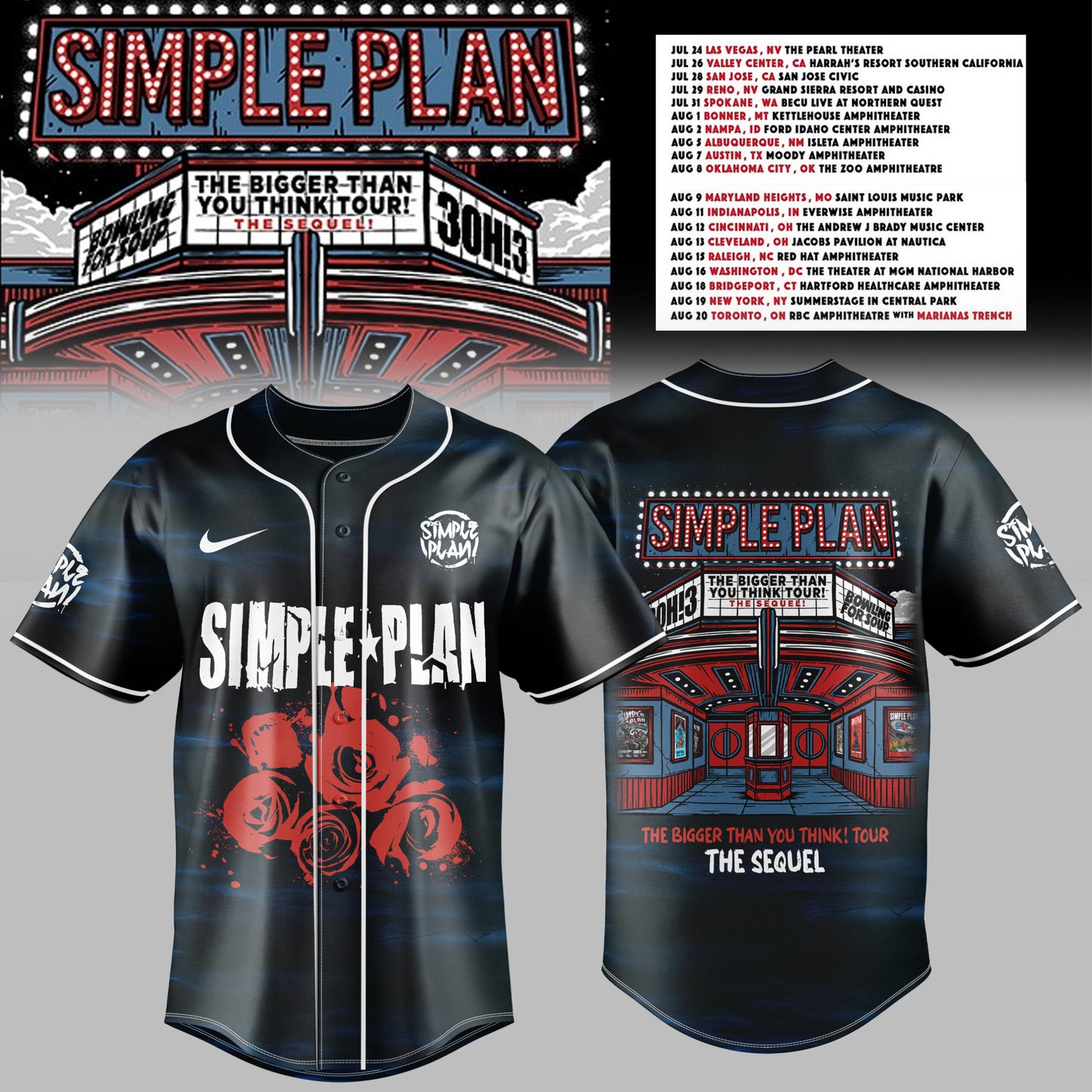 The Bigger Than You Think Tour Premium 3D JERSEY Doodle Icons Style