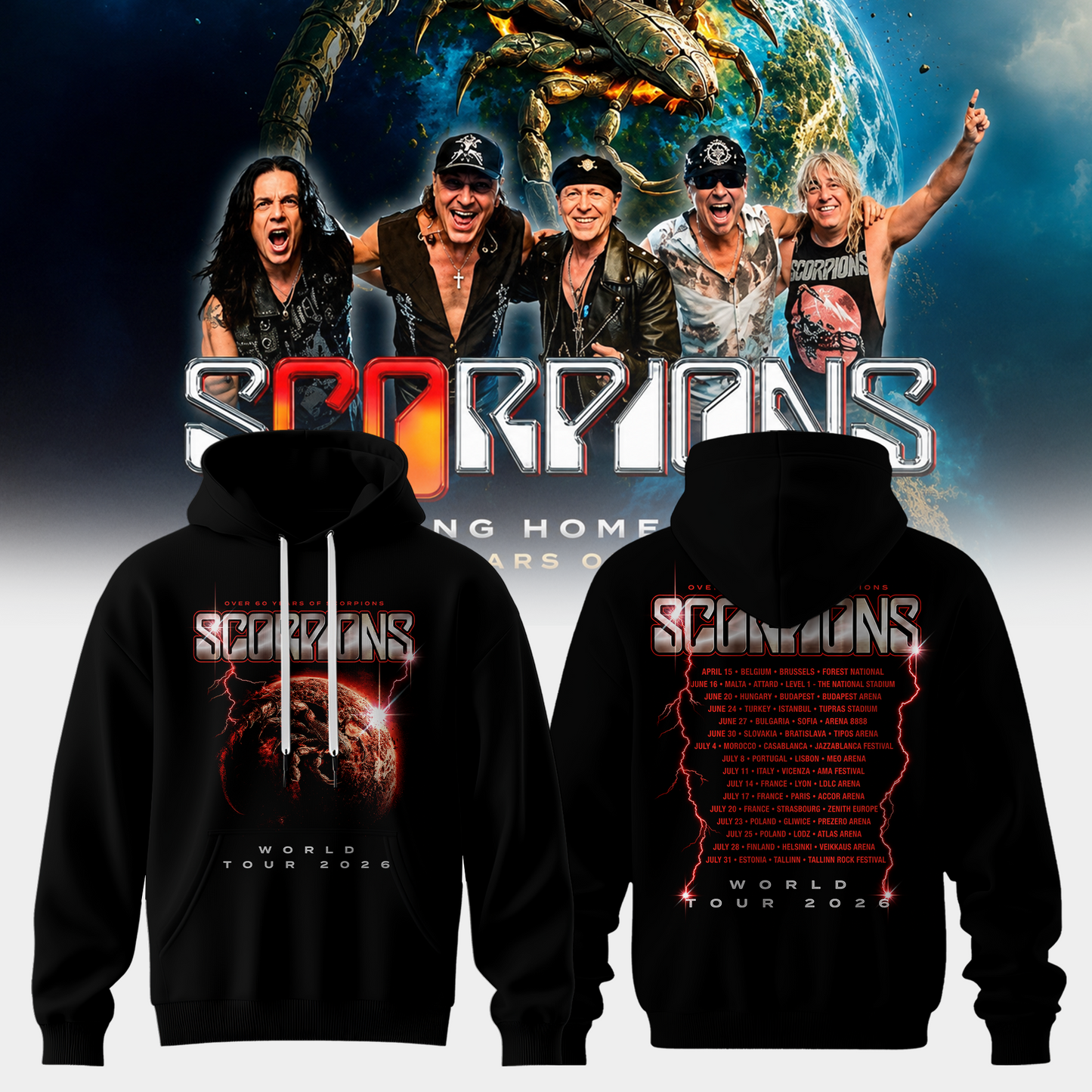 SCORPIONS - "Coming Home" 2026 World Tour Limited Hoodie