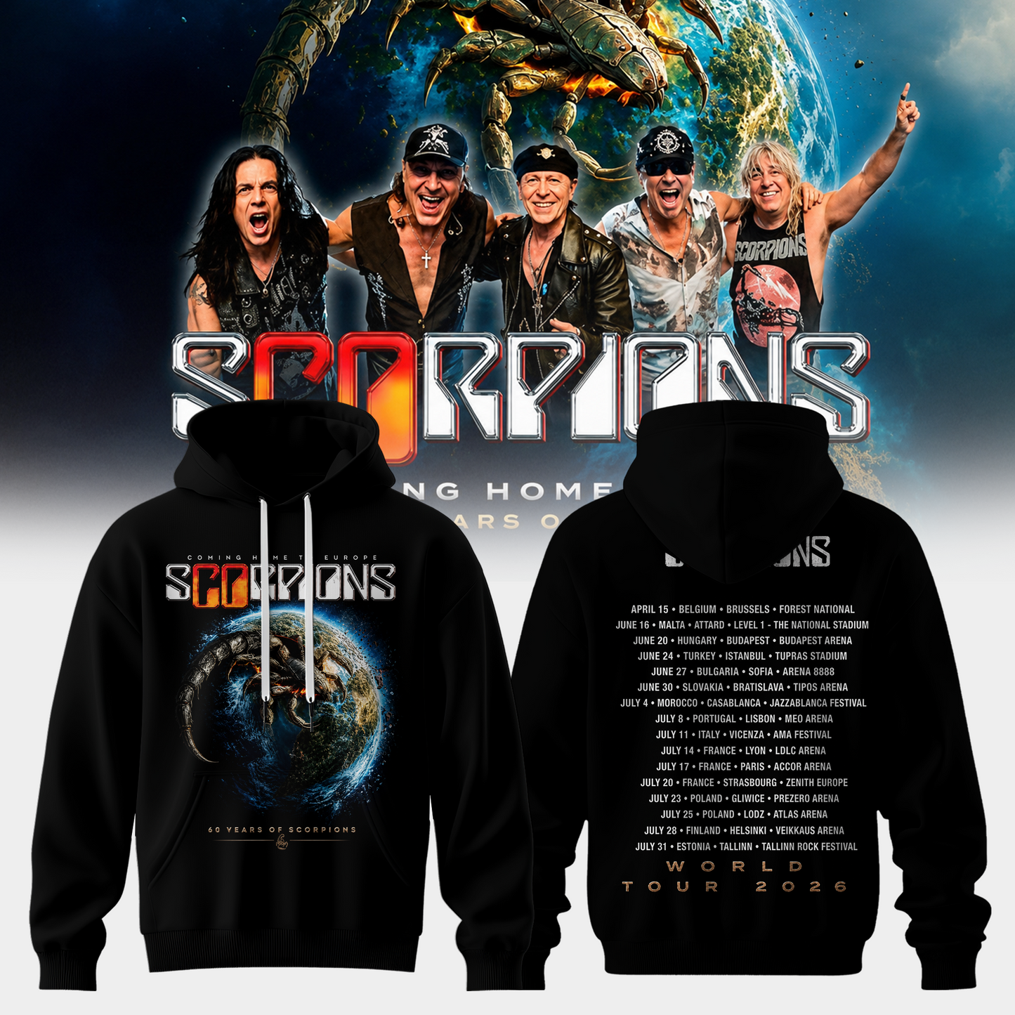 SCORPIONS - "Coming Home" 2026 World Tour Limited Hoodie