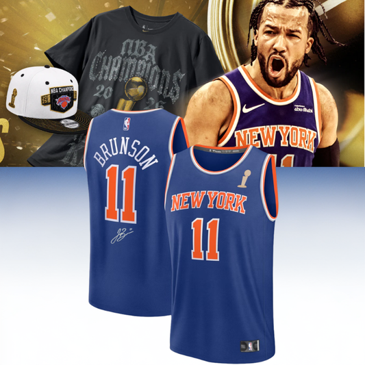 New York Knicks Champions Jalen Brunson Signed Jersey