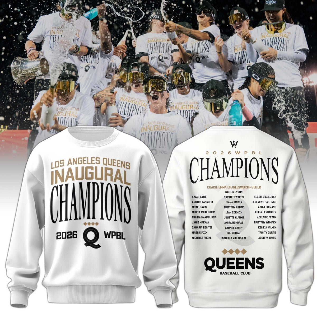 Queens Champions White Sweatshirt
