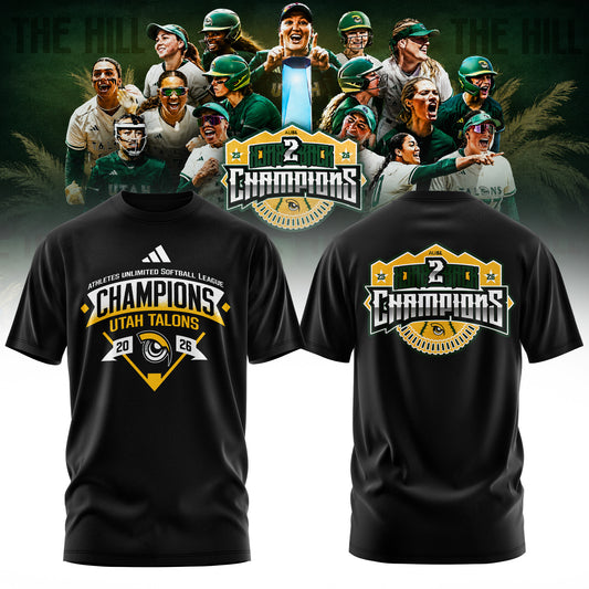 Utah Talons AUSL 2026 Champions Premium 3D All-Over Print T-Shirt – Midnight Black