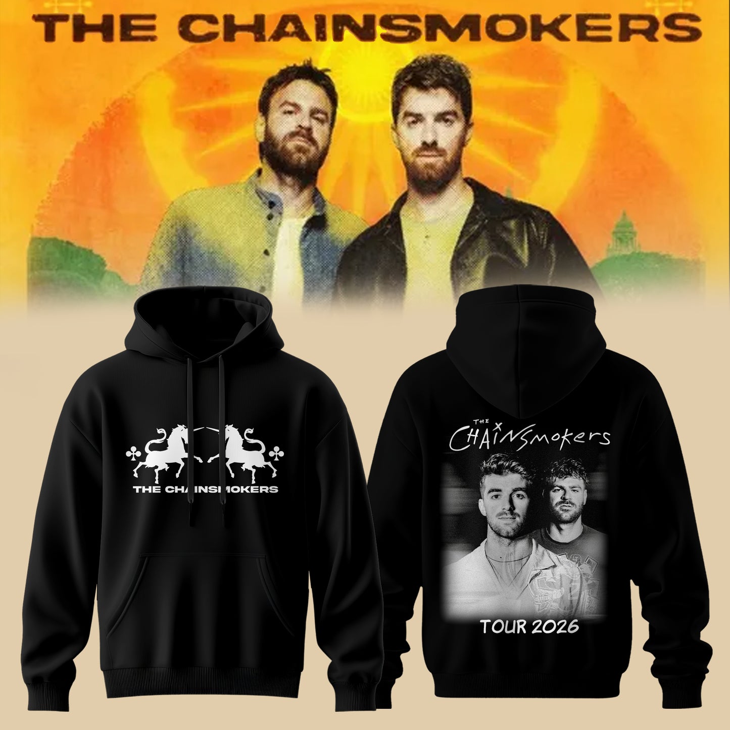 The Chainsmokers Tour 2026 Premium All-Over Print Hoodie V4