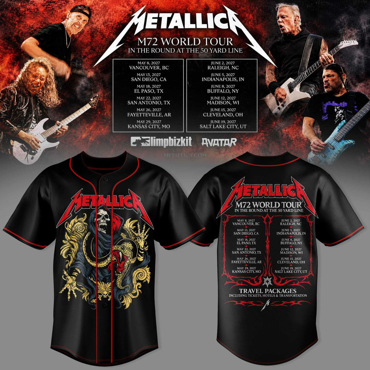 M72 World Tour 2026-2027 3D Graphic Baseball Jersey V3