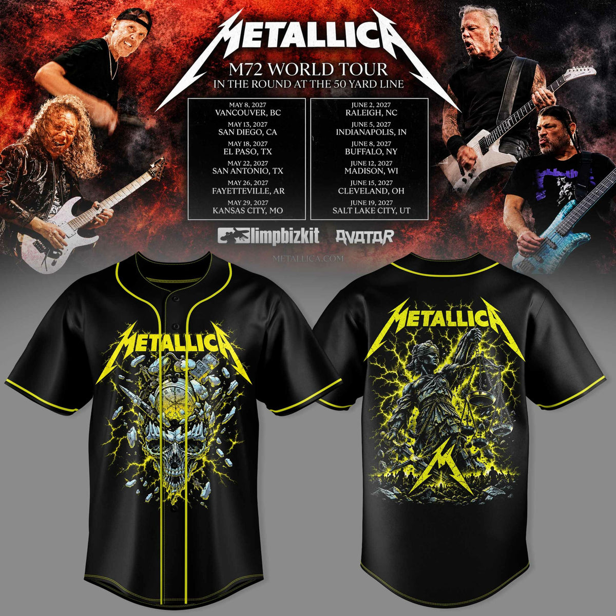 M72 World Tour 2026-2027 3D Graphic Baseball Jersey V4