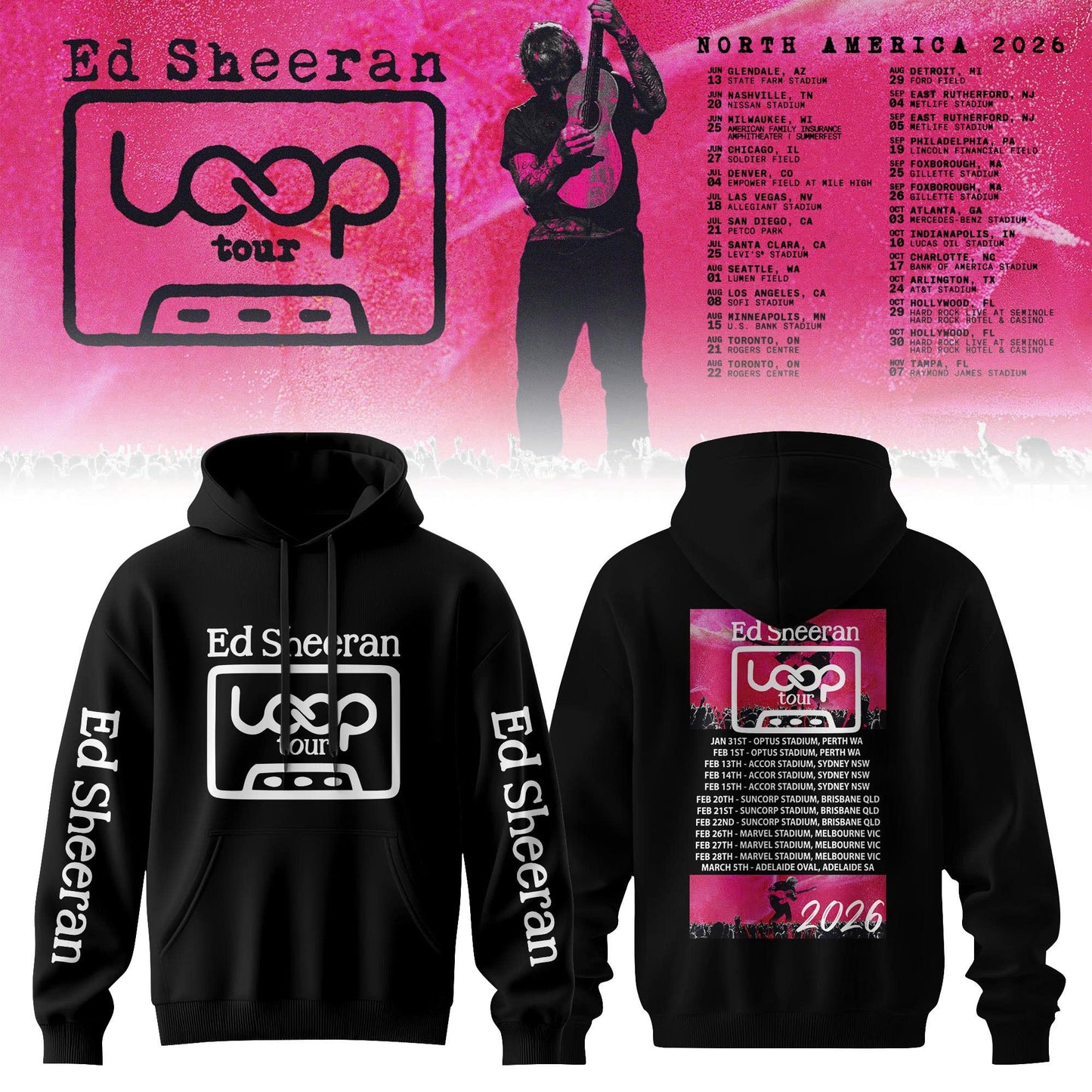 Ed “North American Loop Tour 2026” 🎸➕✖️➗Hoodie