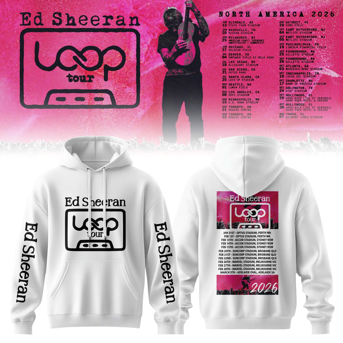 Ed “North American Loop Tour 2026” 🎸➕✖️➗Hoodie