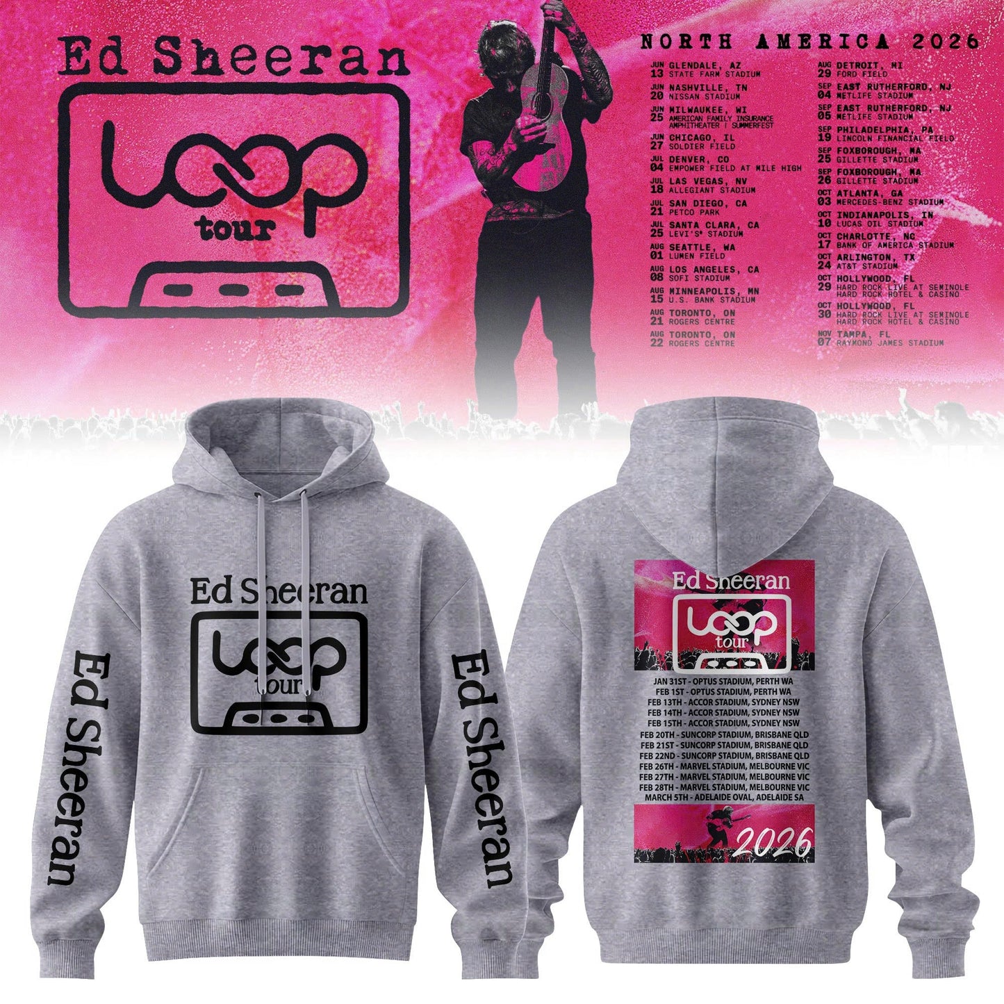 Ed “North American Loop Tour 2026” 🎸➕✖️➗Hoodie