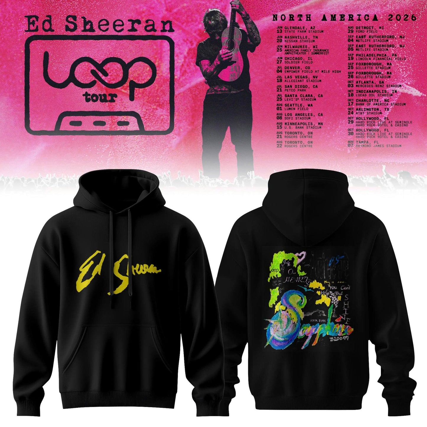Ed “North American Loop Tour 2026” 🎸➕✖️➗Hoodie