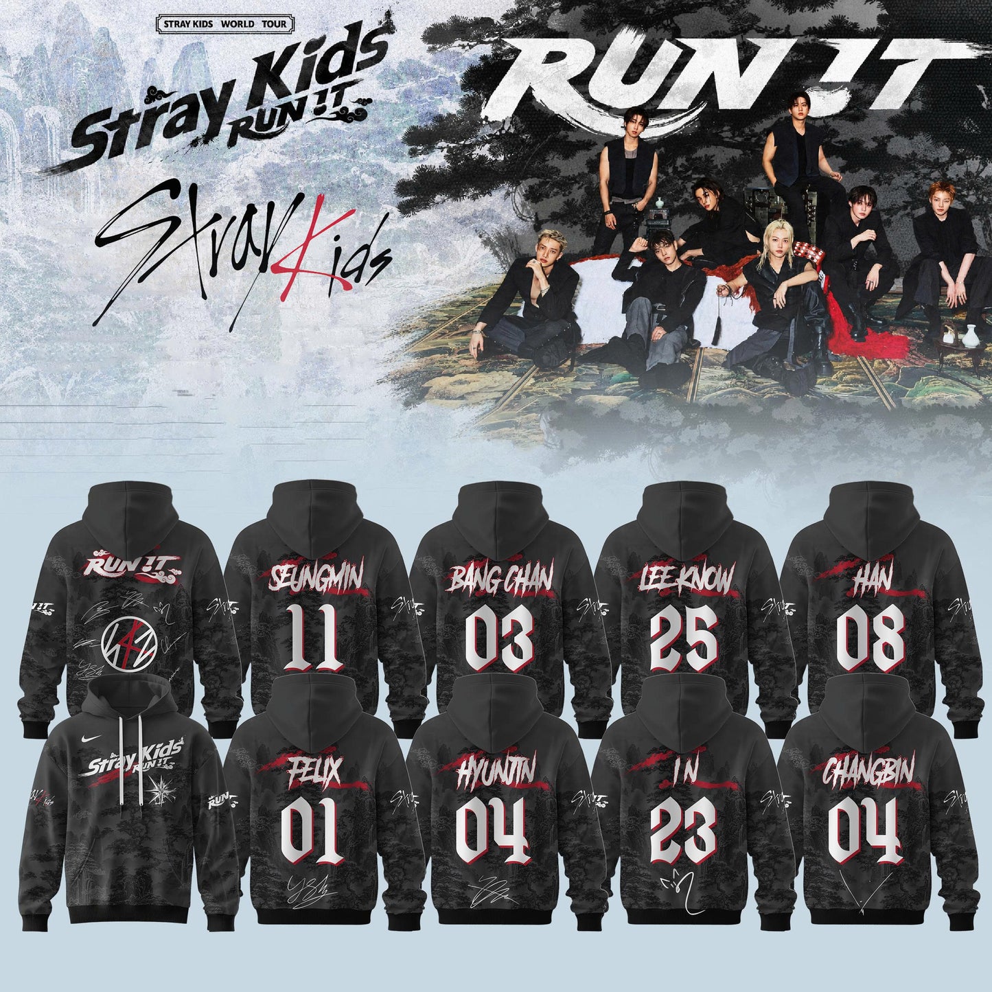 STRAY KIDS – RUN IT WORLD TOUR 2026 Edition Hoodie