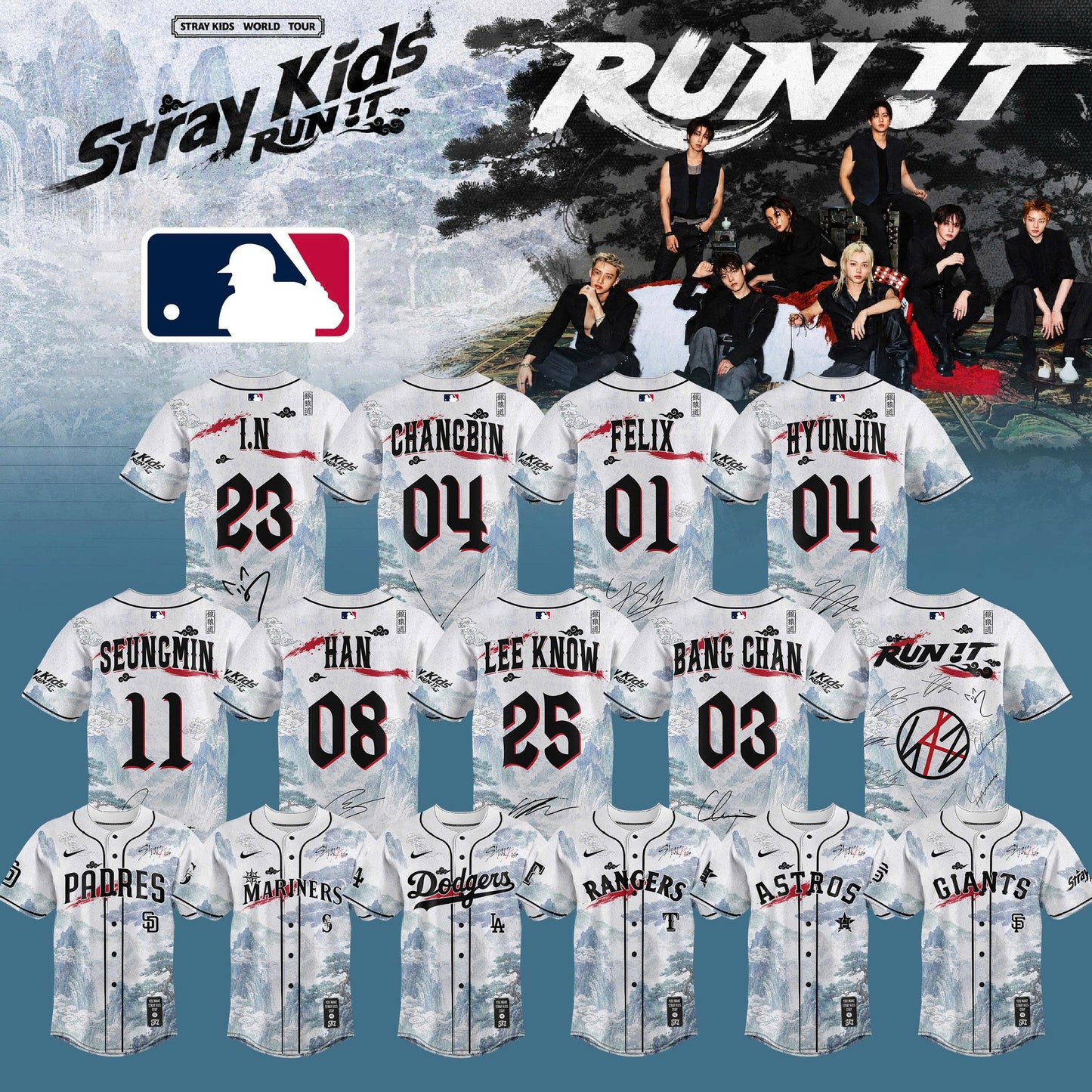 MLB x STRAY KIDS – RUN IT WORLD TOUR 2026 Edition Jersey