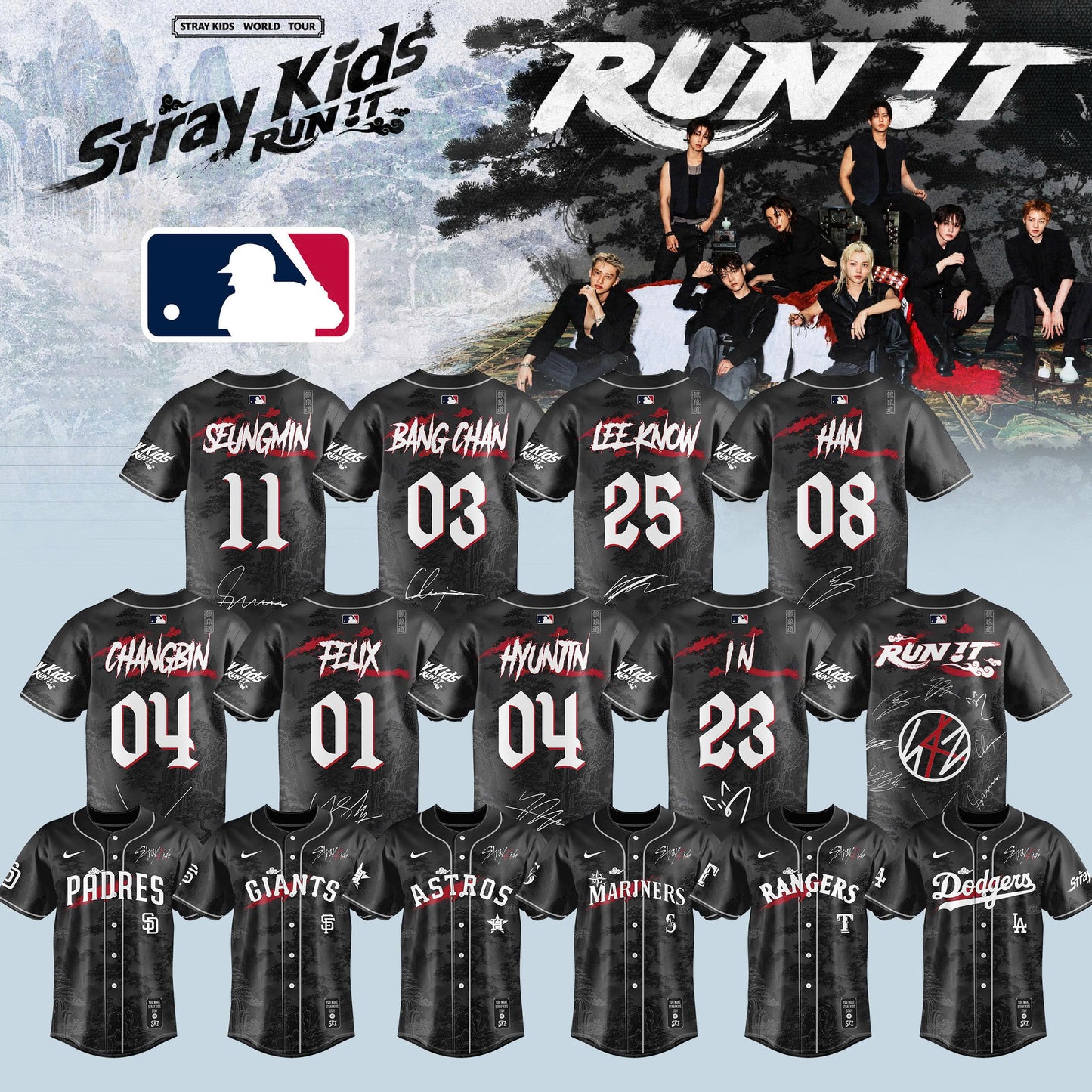 MLB x STRAY KIDS – RUN IT WORLD TOUR 2026 Edition Jersey